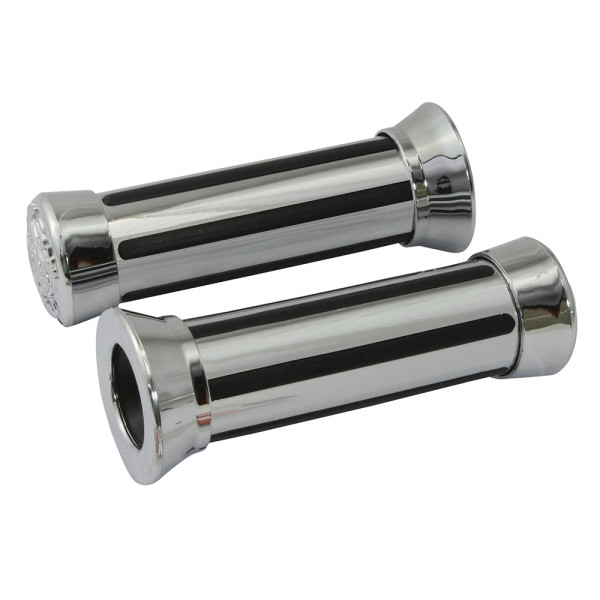 Bike It Bike it grips rail type with cap detail chrome 25mm